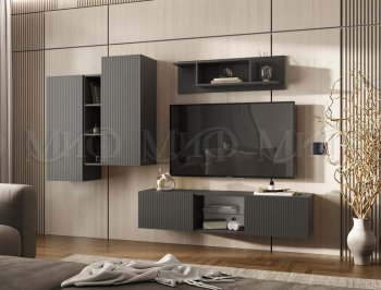 Стенка Оскар графит (Миф) в Красноуральске - krasnouralsk.mebel-e96.ru