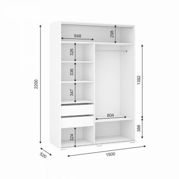 Шкаф-купе 1500 мм Оскар (ИЦ) в Красноуральске - krasnouralsk.mebel-e96.ru