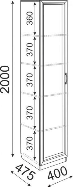 Пенал Остин М03 полки 400 (Риннер) в Красноуральске - krasnouralsk.mebel-e96.ru