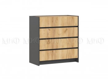 Комод 4ящ. Остин крафт/графит (Миф) в Красноуральске - krasnouralsk.mebel-e96.ru