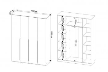 Шкаф 1600 мм Пальма с антресолью, Сатин (ДСВ) в Красноуральске - krasnouralsk.mebel-e96.ru