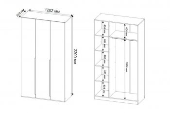 Шкаф 1200 мм Пальма, Сатин (ДСВ) в Красноуральске - krasnouralsk.mebel-e96.ru