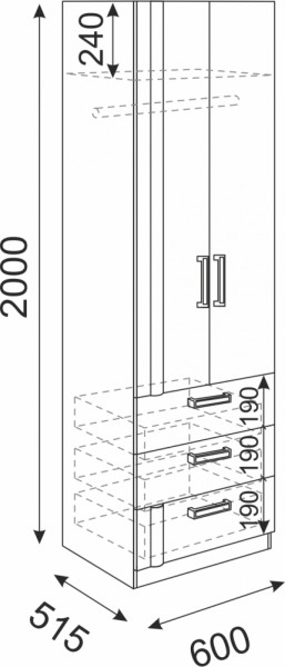 Шкаф с ящиками Волкер М4 (Риннер) в Красноуральске - krasnouralsk.mebel-e96.ru