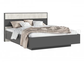 Кровать парящая Роджина с подсветкой, графит/крафт белый (Миф) в Красноуральске - krasnouralsk.mebel-e96.ru