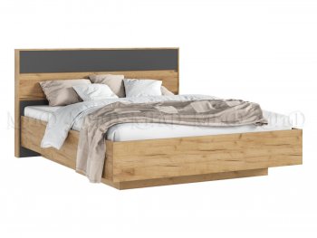 Кровать парящая Роджина с подсветкой, крафт/графит (Миф) в Красноуральске - krasnouralsk.mebel-e96.ru