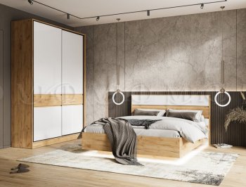 Кровать парящая Роджина крафт/белый (Миф) в Красноуральске - krasnouralsk.mebel-e96.ru