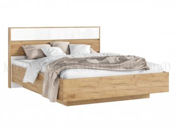 Кровать парящая Роджина с подсветкой, крафт/белый (Миф) в Красноуральске - krasnouralsk.mebel-e96.ru