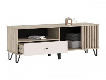 Тумба ТВ (1500) Роджина крафт серый/кашемир (Миф) в Красноуральске - krasnouralsk.mebel-e96.ru