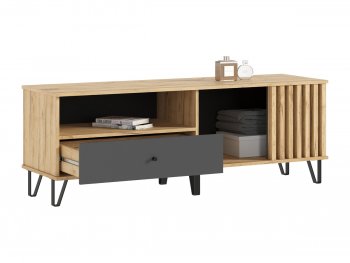 Тумба ТВ (1500) Роджина крафт/графит (Миф) в Красноуральске - krasnouralsk.mebel-e96.ru