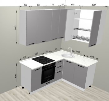 Кухонный гарнитур угловой 2000*1400 мм (Санвут) в Красноуральске - krasnouralsk.mebel-e96.ru