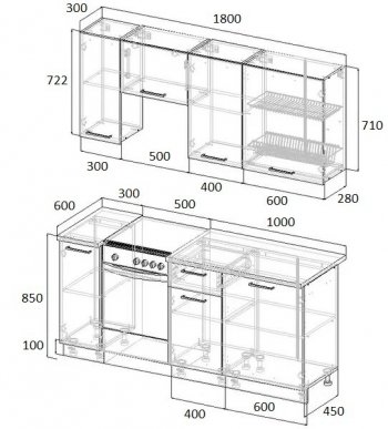 Кухонный гарнитур Элеганция 1800 мм в Красноуральске - krasnouralsk.mebel-e96.ru
