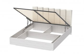 Кровать с подъемным механизмом Шарм (арт.031М1) экокожа Sontex Milk (Диал) в Красноуральске - krasnouralsk.mebel-e96.ru | фото