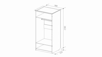 Шкаф 900 мм 2х дверный для платья ШиК-2 (Уголок Школьника 2) в Красноуральске - krasnouralsk.mebel-e96.ru