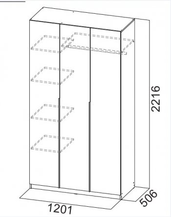 Шкаф 1200 мм ШК-5 графит (СВ) в Красноуральске - krasnouralsk.mebel-e96.ru