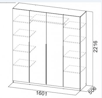 Шкаф 1600 мм ШК-5 графит (СВ) в Красноуральске - krasnouralsk.mebel-e96.ru