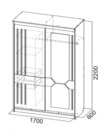 Шкаф-купе №25 1700 мм (СВ) в Красноуральске - krasnouralsk.mebel-e96.ru