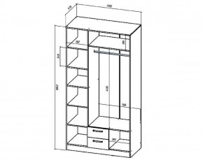 Шкаф 3-х створчатый Коста-Рика 1200 мм (Лин) в Красноуральске - krasnouralsk.mebel-e96.ru