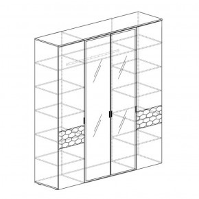 Шкаф 4-дверный Дели 79 (Яна) в Красноуральске - krasnouralsk.mebel-e96.ru