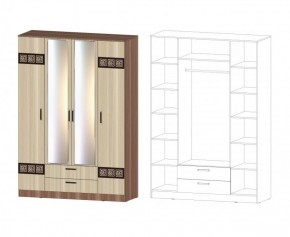 Шкаф 4-х створчатый Коста-Рика 1600 мм (Лин) в Красноуральске - krasnouralsk.mebel-e96.ru | фото