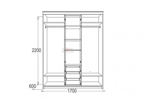 Шкаф для платья и белья Мираж 4 (1700) в Красноуральске - krasnouralsk.mebel-e96.ru