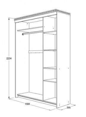 Шкаф-купе 1500 мм 3-х дверный Ольга-13 в Красноуральске - krasnouralsk.mebel-e96.ru