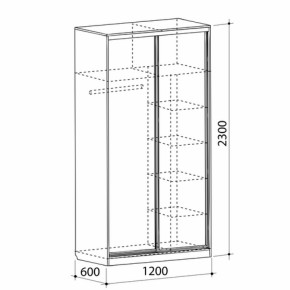 Шкаф-купе Рио 1-600 Бабочки (полки справа) в Красноуральске - krasnouralsk.mebel-e96.ru