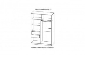 Шкаф-купе ВИКТОРИ-13 Анкор темный в Красноуральске - krasnouralsk.mebel-e96.ru