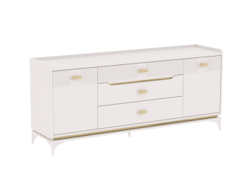 Комод широкий Сиде Белый (СБК) в Красноуральске - krasnouralsk.mebel-e96.ru