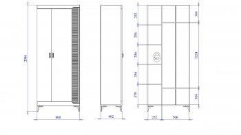 Шкаф 800 мм 2-дверный NEW Сиде Белый (СБК) в Красноуральске - krasnouralsk.mebel-e96.ru