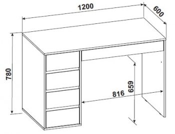Стол компьютерный №13+пенал ШК-5 (СВ) в Красноуральске - krasnouralsk.mebel-e96.ru