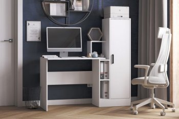 Компьютерный стол СКМ-2 белый (Микон) в Красноуральске - krasnouralsk.mebel-e96.ru