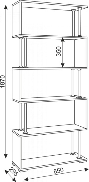 Стеллаж Зигзаг-1 (Риннер) в Красноуральске - krasnouralsk.mebel-e96.ru