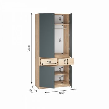 Шкаф 1000 мм Стоуби ШК-1000 графит (ИЦ) в Красноуральске - krasnouralsk.mebel-e96.ru