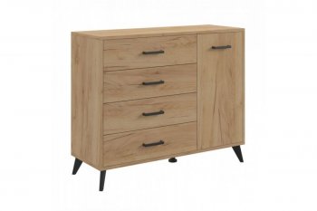 Комод-Тумба (1дв,4ящ) SVETLANA LOFT, дуб золотой (Генезис) в Красноуральске - krasnouralsk.mebel-e96.ru