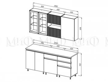 Кухонный гарнитур Техно-6 2000 мм (Миф) в Красноуральске - krasnouralsk.mebel-e96.ru