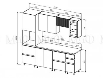 Кухонный гарнитур Техно-6 2400 мм (Миф) в Красноуральске - krasnouralsk.mebel-e96.ru