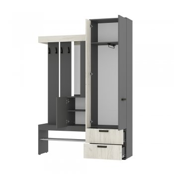 Прихожая Трамп графит/крафт белый (БТС) в Красноуральске - krasnouralsk.mebel-e96.ru