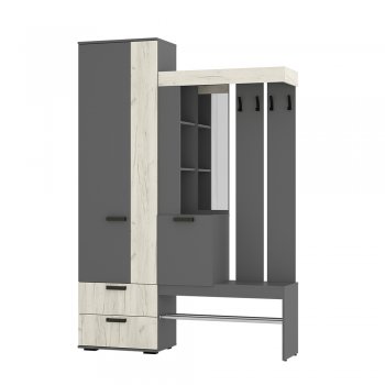 Прихожая Трамп графит/крафт белый (БТС) в Красноуральске - krasnouralsk.mebel-e96.ru