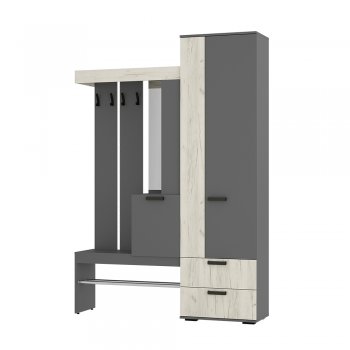 Прихожая Трамп графит/крафт белый (БТС) в Красноуральске - krasnouralsk.mebel-e96.ru