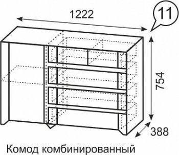 Комод комбинированный №11 Твист (ИжМ) в Красноуральске - krasnouralsk.mebel-e96.ru