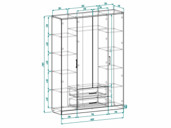 Шкаф 1600 мм Венеция-1 сек.26 (Росток) в Красноуральске - krasnouralsk.mebel-e96.ru