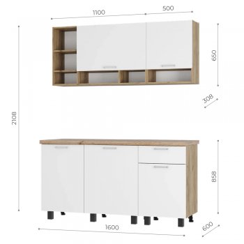 Кухонный гарнитур 1600 мм Вика (БТС) в Красноуральске - krasnouralsk.mebel-e96.ru