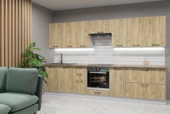 Кухонный гарнитур Янтарь 3000 мм (Герда) в Красноуральске - krasnouralsk.mebel-e96.ru