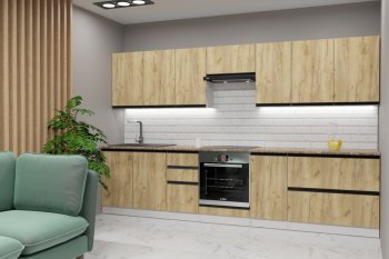 Кухонный гарнитур Янтарь экстра 3000 мм (Герда) в Красноуральске - krasnouralsk.mebel-e96.ru